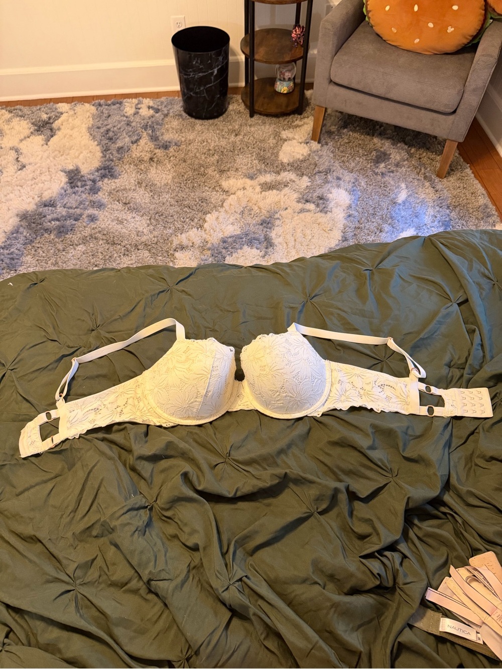 Aerie Ivory Lace Underwire Balconette Bra with Molded Cups